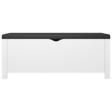 vidaXL Κουτί Αποθήκευσης Λευκό 105x40x45cm Επεξ. Ξύλο με Μαξιλάρι 1 τεμ.