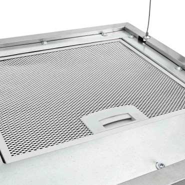 vidaXL Απορροφητήρας Νησίδα Κρεμαστός Αφής με LCD Ανοξ. Ατσάλι 37x37x(62-136,5)cm