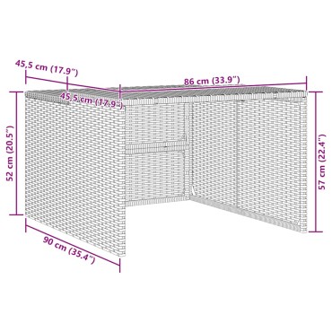 vidaXL Σκέπαστρο για Χλοοκοπτ. Ρομπότ Καφέ 86x90x52/57 εκ. Συνθ. Ρατάν