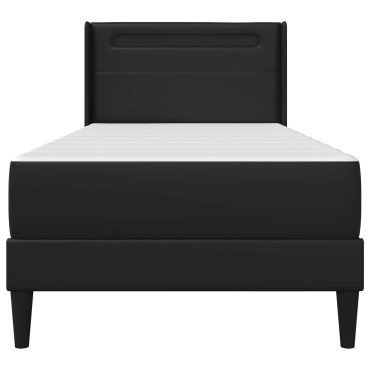 vidaXL Σκελετός κρεβατιού με στρώμα Μαύρο 80 x 200 cm Τεχνητό Δέρμα
