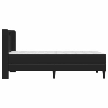 vidaXL Σκελετός κρεβατιού με στρώμα Μαύρο 80 x 200 cm Τεχνητό Δέρμα