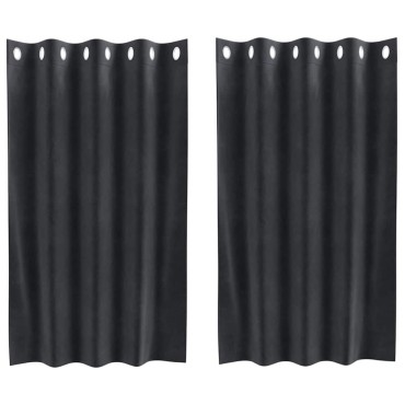 vidaXL Κουρτίνες 2 τμχ. Σκούρο Γκρι 140x140cm Βελούδο