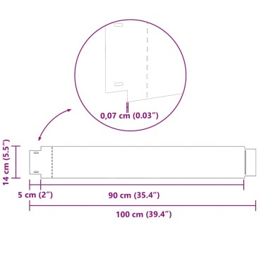 vidaxl Φράχτης Γκαζόν 100 x 14 x 0.07 εκ Γαλβανισμένο Χάλυβα