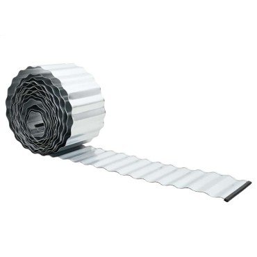 vidaxl Άκρη Γκαζόν 1000 x 25 x 0,03 εκ. Γαλβανισμένος Χάλυβας Ασημί
