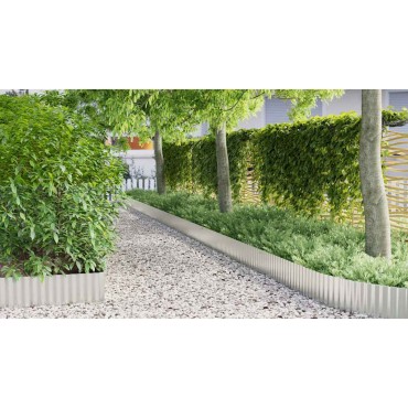 vidaxl Άκρη Γκαζόν 1000 x 25 x 0,03 εκ. Γαλβανισμένος Χάλυβας Ασημί