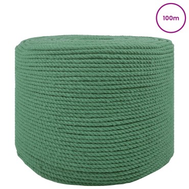 vidaXL Cotton Twine 10 τμχ. 2 mm 100 m Πράσινο 100% Βαμβάκι