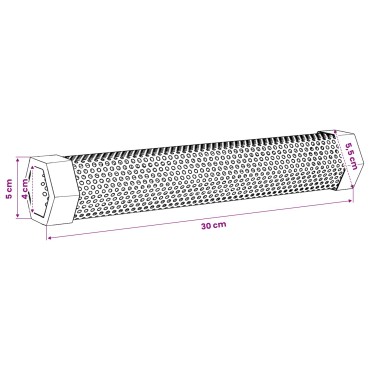 vidaxl Σωλήνας καπνίσματος 2 τμχ. 5 x 5 x 30 εκ Ανοξείδωτο Ατσάλι 304