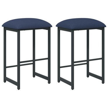 vidaXL Μπαρ σκαμπό 2 τεμ. Μπλε 40x32x64cm Επεξεργασμένο Ξύλο
