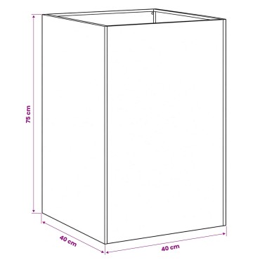 vidaXL Γλάστρα Κήπου 2 τμχ. Ασημί 40 x 40 x 75 cm Ανοξείδωτο Ατσάλι