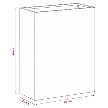 vidaXL Γλάστρα Κήπου Ασημί 40 x 20 x 50 εκ Ανοξείδωτο Ατσάλι