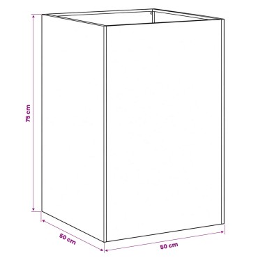 vidaXL Γλάστρα Κήπου Ασημί 50 x 50 x 75 cm Ανοξείδωτο Ατσάλι