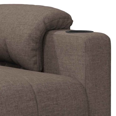 vidaXL Πολυθρόνα Μασάζ Taupe Υφασμάτινη