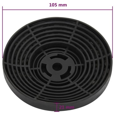 vidaXL Φίλτρα Άνθρακα Απορροφητήρα 2 τεμ. 105 x 21 χιλ.