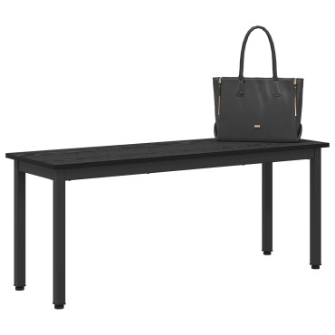 vidaXL παγκάκι Μαύρη Οξυά 110x35x45cm Επεξεργασμένο Ξύλο