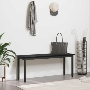 vidaXL παγκάκι Μαύρη Οξυά 110x35x45cm Επεξεργασμένο Ξύλο