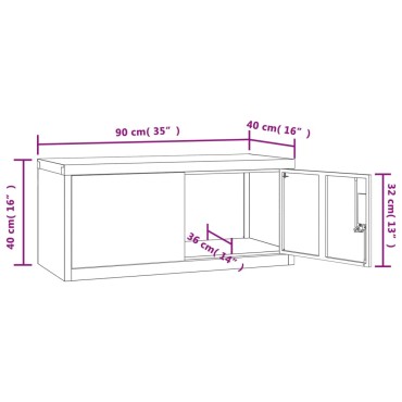 vidaXL Αρχειοθήκη Ανθρακί 90x40x40cm Ατσάλινη 1 τεμ.