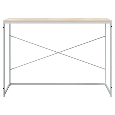 vidaXL Γραφείο Υπολογιστή Λευκό/Δρυς 110x60x70cm Επεξ. Ξύλο 1 τεμ.