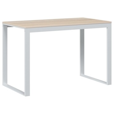 vidaXL Γραφείο Υπολογιστή Λευκό/Δρυς 110x60x73cm από Μοριοσανίδα 1 τεμ.
