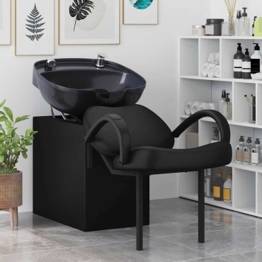 vidaXL Καρέκλα Σαμπουάν Μαύρο 136 x 60 x 92 εκ. Πλαστικό