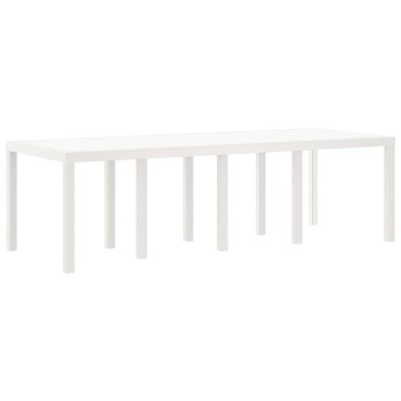vidaXL Τραπέζι Κήπου Λευκό 250x100x73cm συνθετικό ρατάν 1 τεμ.