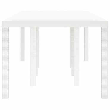 vidaXL Τραπέζι Κήπου Λευκό 250x100x73cm συνθετικό ρατάν 1 τεμ.