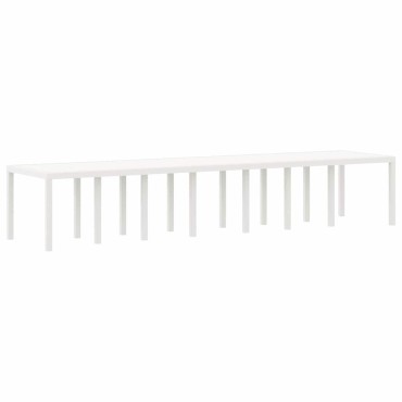 vidaXL Τραπέζι Κήπου Λευκό 400x100x73cm συνθετικό ρατάν 1 τεμ.