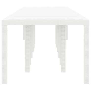 vidaXL Τραπέζι Κήπου Λευκό 400x100x73cm συνθετικό ρατάν 1 τεμ.