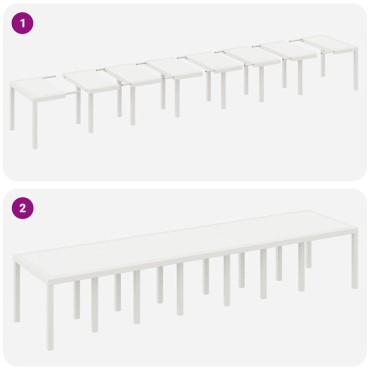 vidaXL Τραπέζι Κήπου Λευκό 400x100x73cm συνθετικό ρατάν 1 τεμ.