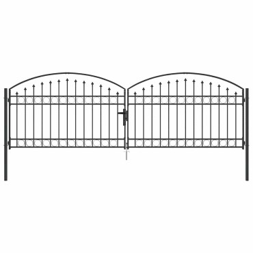 vidaXL Πύλη Φράχτη ASSEN 401 x 175,5 εκ. Ατσάλι Γκρι Κλειδώσιμο