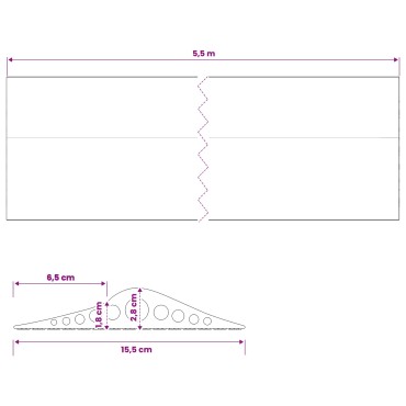 vidaXL Σφραγίδα Δαπέδου Γκαράζ 155 x 28 χιλ. 5,5 μ. EPDM Καουτσούκ