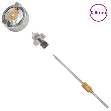 vidaXL Μύτη Ψεκαστήρα HVLP Μύτη 0,8 mm Ασημί Ανοξείδωτο Ατσάλι
