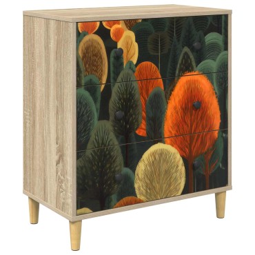 vidaXL Κουτί με συρτάρια ZAANDAM Σχέδιο δάσους 66x36,5x75cm
