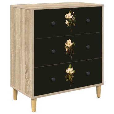 vidaXL Κουτί με συρτάρια BREMEN Τύπωμα Μαγνολίας 66x36,5x75cm