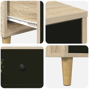 vidaXL Κουτί με συρτάρια BREMEN Τύπωμα Μαγνολίας 66x36,5x75cm