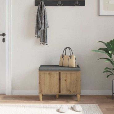 vidaXL Παγκάκι Χαλωρίου Τεχνίτικη Δρυς 60x38x46 εκ 1 τεμ.
