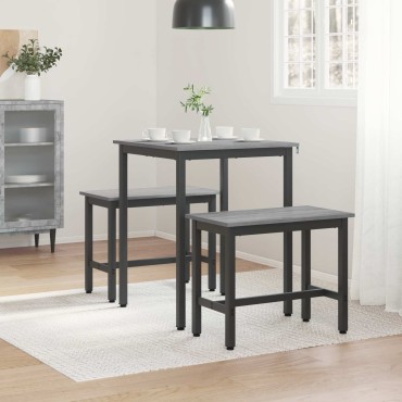 vidaXL Τραπεζαρίες 60x60x75cm Επεξεργασμένο Ξύλο Γκρι Sonoma