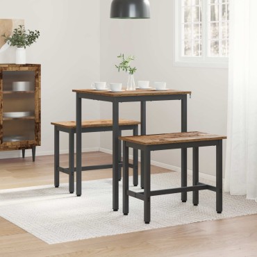 vidaXL Τραπεζαρίες 60x60x75cm Επεξεργασμένο Ξύλο Παλαιωμένο ξύλο