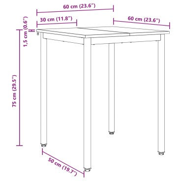 vidaXL Τραπεζαρίες 60x60x75cm Επεξεργασμένο Ξύλο Παλαιωμένο ξύλο