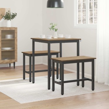 vidaXL Τραπεζαρίες 60x60x75cm Επεξεργασμένο Ξύλο Artisan Δρυς