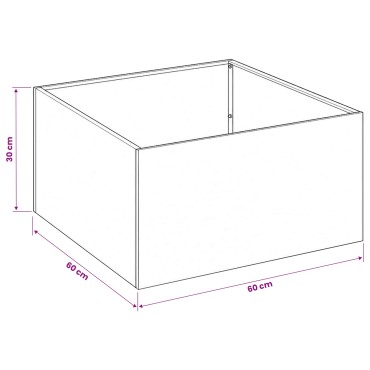 vidaXL Γλάστρα Κήπου 2 τμχ. Ασημί 60 x 60 x 30 cm Ανοξείδωτο Ατσάλι