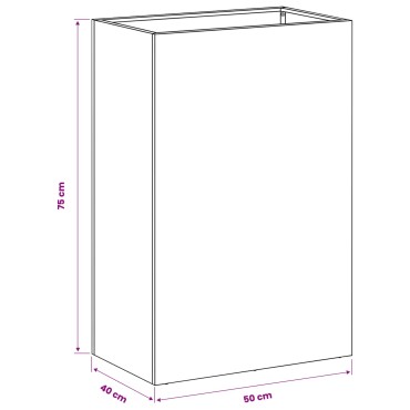 vidaXL Γλάστρα Κήπου Ασημί 50 x 40 x 75 εκ. Ανοξείδωτο Ατσάλι