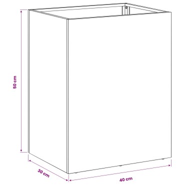 vidaXL Γλάστρα Κήπου 2 τμχ. Ασημί 40 x 30 x 50 cm Ανοξείδωτο Ατσάλι