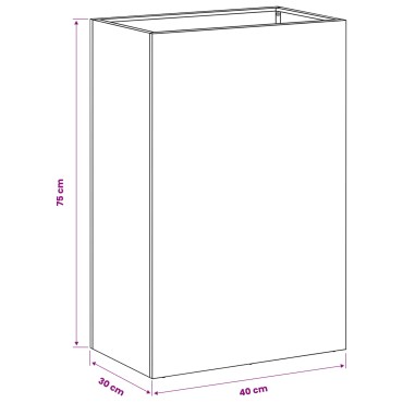 vidaXL Γλάστρα Κήπου Λαδί 40 x 30 x 75 cm Ψυχρής έλασης χάλυβας