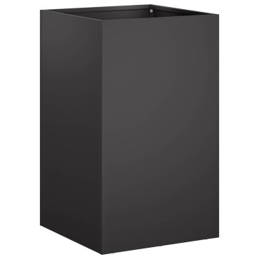 vidaXL Γλάστρα Κήπου Μαύρο 30 x 30 x 50 cm Ψυχρής έλασης χάλυβας