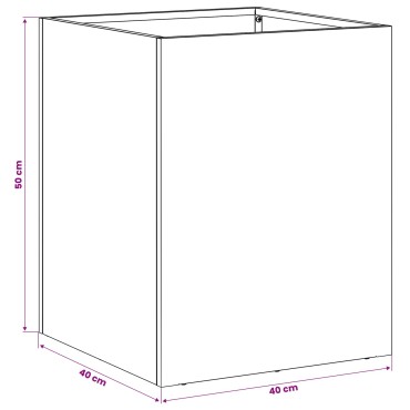 vidaXL Γλάστρα Κήπου 2 τμχ. Ασημί 40 x 40 x 50 cm Ανοξείδωτο Ατσάλι