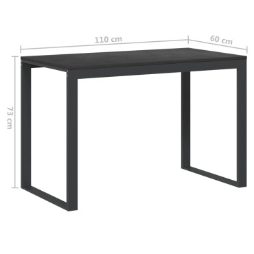vidaXL Γραφείο Υπολογιστή Μαύρο 110x60x73cm από Μοριοσανίδα 1 τεμ.