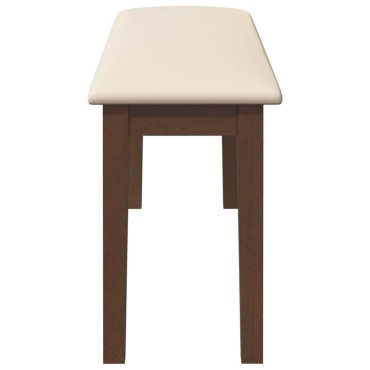 Πάγκος vidaXL Καφέ μασίφ ξύλο καουτσούκ 110x30x46,5 cm