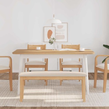 Πάγκος vidaXL μασίφ ξύλο καουτσούκ 110x30x46,5 cm