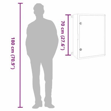 vidaXL Ντουλάπι Ελέγχου Γκρι 57 x 24,5 x 70 εκ ΑΒΣ Πλαστικό