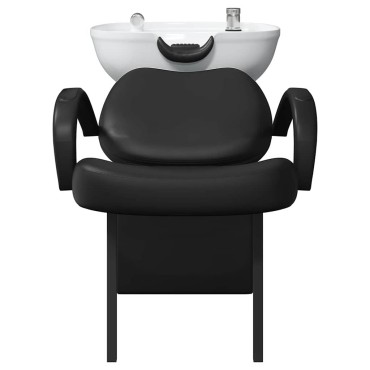 vidaXL Καρέκλα Σαμπουάν Μαύρο και Λευκό 136 x 60 x 92 εκ. Πλαστικό